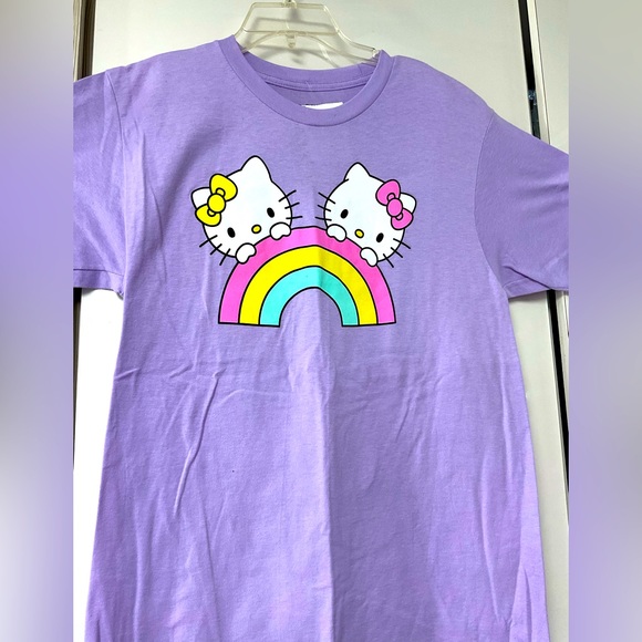 Hello Kitty rainbow Sanrio purple cotton T-shirt, Bioworld - Picture 6 of 8